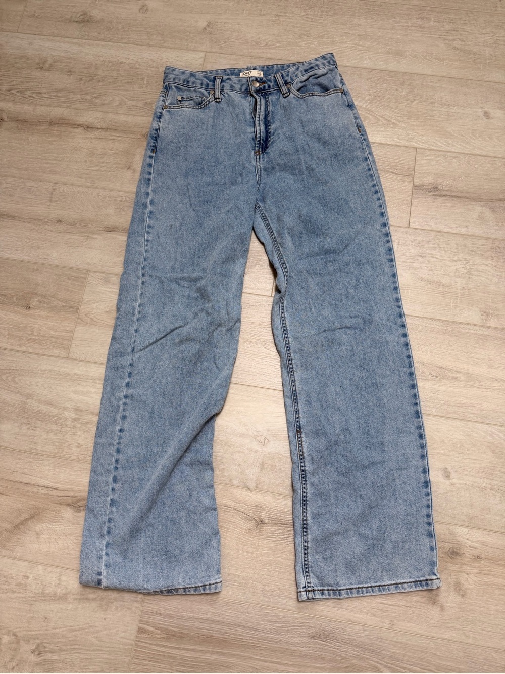 Oat New York Light Blue Straight Leg High-Rise Jeans